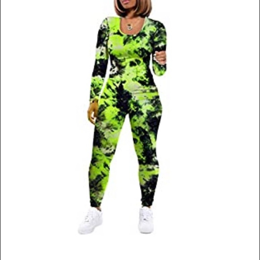 2 Piece Outfit Casual Tie Dye Tracksuit Set Small